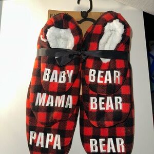 Red and Black Plaid Family Slippers